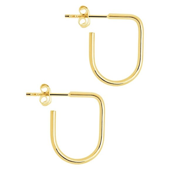 Sterling Forever Sterling Silver Linear Hoops - Picture 4 of 4